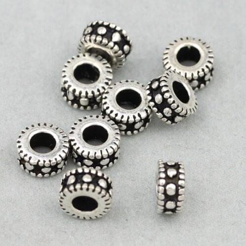 Handmade 925 silver beads jewelry findings sterling spacers jewelry accessories beads sterling silver buddhist malas spacers