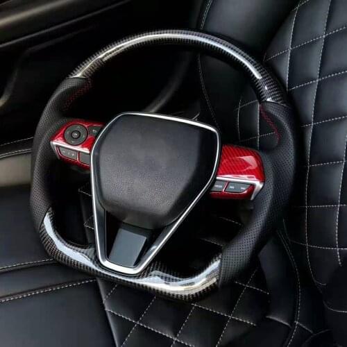Cuatomized Gloss Carbon Fiber Sports Steering Wheel Alcantara Leather compatible for Toyota Avalon Camry Corolla 2015-2021