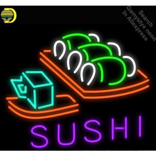 Sushi Japanese Food Neon Sign Customized Handmade Neon Bulb Display Handcraft anuncio luminoso Iconic Sign Neon Light Sign Glass