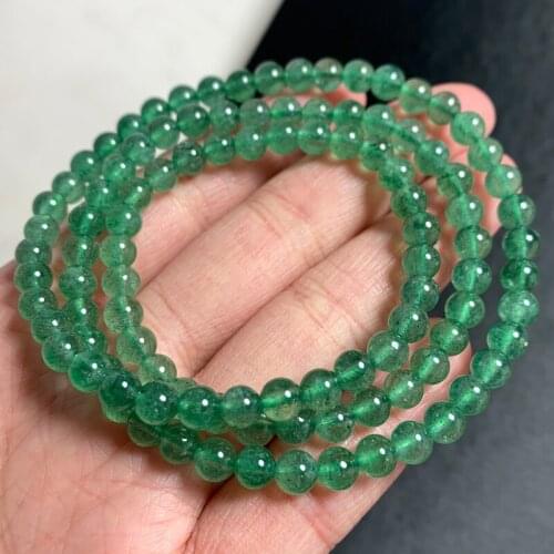 Female more than male green strawberry crystal three circle hand string of lovers crystal contracted jewelry gifts