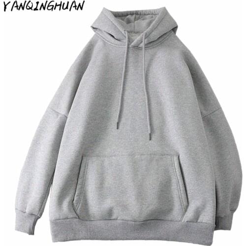 Women Winter Plus Velvet Padded Sweatshirt Warm Imitation Lamb Velvet Pure Gray Black Pullover Harajuku Loose Tops Hoodie
