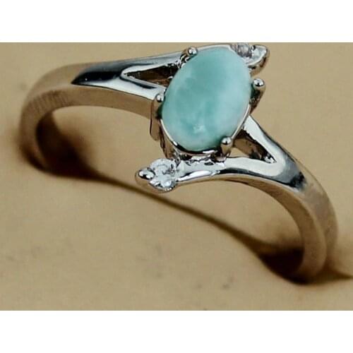 Fleure Esme Larimar Engagement Wedding christmas gifts rings Jewelry & Accessories for women Rhodium Plated R3516 size 6 7 8 9