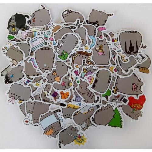 100Pcs/lot Cartoon Cat Stickers For Snowboard Laptop Luggage Car Fridge Car