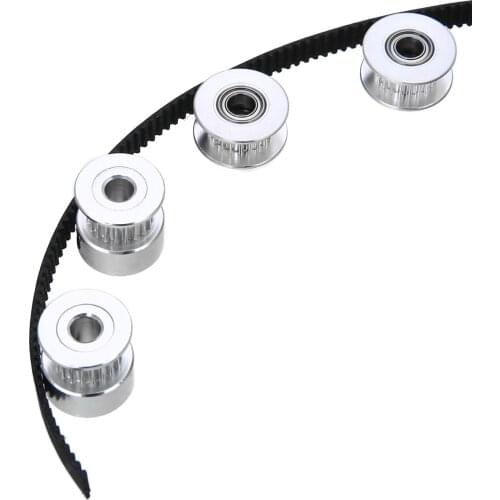 2.5m 20 Teeth GT2 Timing Belt Pulley Bore 5mm + 4pcs Pulley Idler + 4pcs Tensioner with Wrench For 3D Printer