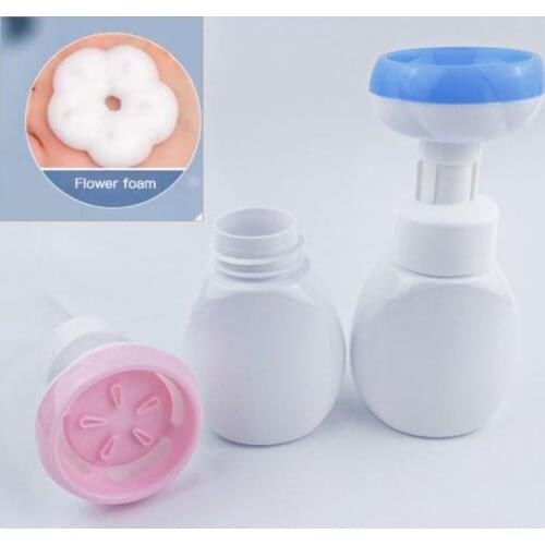 250ml Flower Stamp Soap Dispenser Liquid Soap Foam Flower Empty Plastic Bottle Shower Gel Foam Pump Divided Bottle