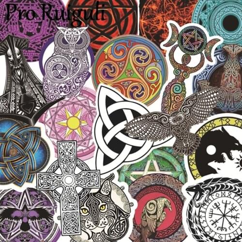 50pcs Vikings Runes symbols Children Scrapbooking Stickers Waterproof PVC Skateboard Guitar Suitcase Graffiti Sticker Kids