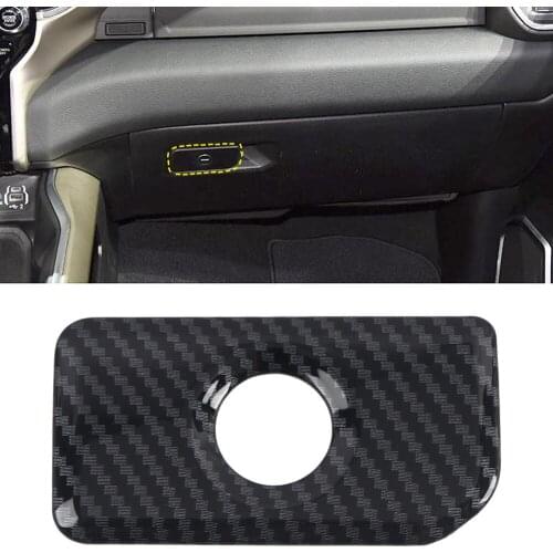 Car Styling ABS Carbon Fiber Printed Interior Glove Box Handle Cover Trim for Dodge Ram 1500 2019 2020 2021 Accessories
