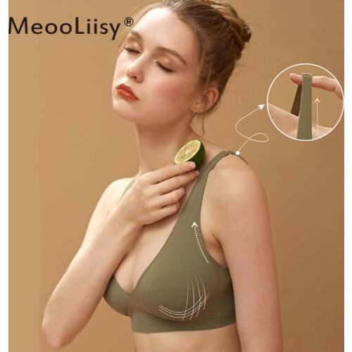MeooLiisy Seamless Bra Push Up Wireless Brassiere Deep V Sexy Womens Lingerie Soft Comfortbale Underwear