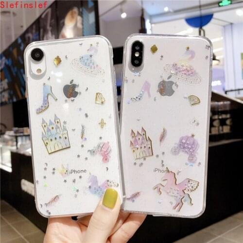 Castle Carrousel Cases For iPhone 12 mini pro X XR XS Max 6 6S 7 8 plus 11 Pro Max Se Phone Case Cute Transparent Soft TPU Cover