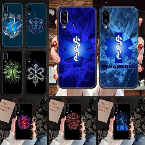 EMT EMS Medical Rescue Phone case For Huawei Honor 6 7 8 9 10 10i 20 A C X Lite Pro Play black fashion bumper silicone cover tpu