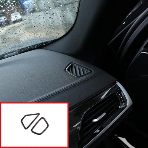 For BMW 5 Series G30 2017 2018 2019 Car Accessories Real Carbon Fiber Dashboard Air Conditioning Vent Outlet Frame Trim For LHD