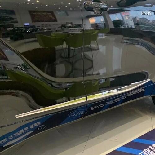 For Toyota Highlander 2021 2022 Carbon Fiber Car Door Body Side Trim Strips Garnish Exterior Chrome Decorative Car-styling