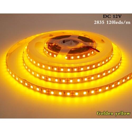Flexible LED Strip 5M 2835 SMD DC12V 120 Leds/m NO-Waterproof IP20 White,Warm White,Ice blue,Golden Yellow,Pink,Green,Red,blue