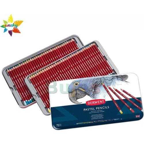 Derwent Pastel Pencils Artist 24 / 36 / 72 color Pastel pencil 4MM Portrait painting Color pastel pencil iron box set