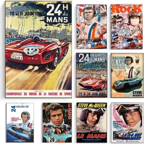 Canvas Painting 24 Hours of Le Mans Original Poster Modern Wall Art Picture Racing Enthusiasts Poster for Living Room Home Decor