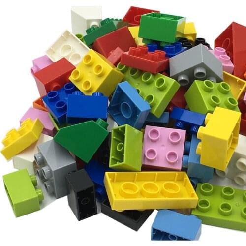 80Pcs/Lot Big Size Duploe Building Blocks Classic Piece Bulk Dot Parts Educational Toys Children Gift Compatible logoes Duploes