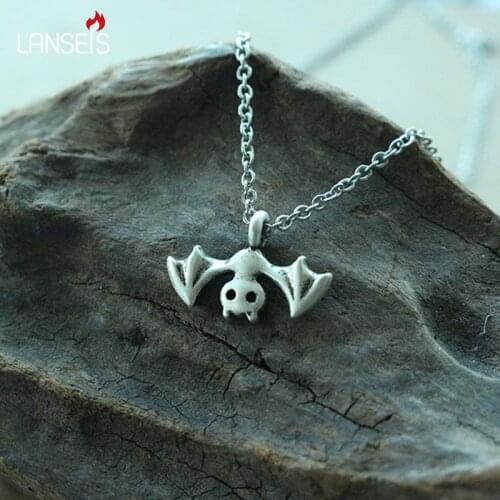Lanseis 20pcs cute animal necklace pendant women little bat pendant