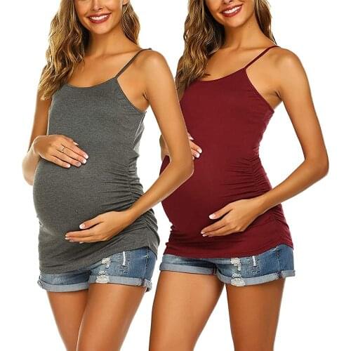 Maternity Basic Solid Color Tank Top Comfy Sleeveless Pregnancy Clothes Womens Plus Size Tank Tops Stillen Kleidung