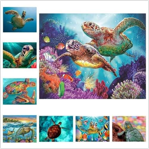 Cartoon Full Diamond Embroidery Diy Diamond Painting Sea Turtles Decor Resin Stone Pasted Picture Christmas decor Gift WG1439