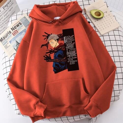 Jujutsu Kaisen Itadori Yuuji Hoodies Cartoon Fashion Mens Hoody 2021 Hip Hop Harajuku Male Hooded Japan Anime Cool Streetwear