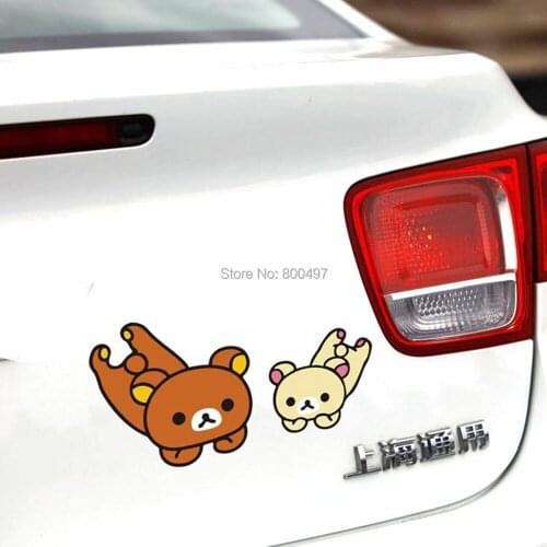 Newest Design Cartoon Bear Rilakkuma Laying on Ground Car Stickers for Tesla Toyota VW Toyota Chevrolet Honda Ford Hyundai Lada