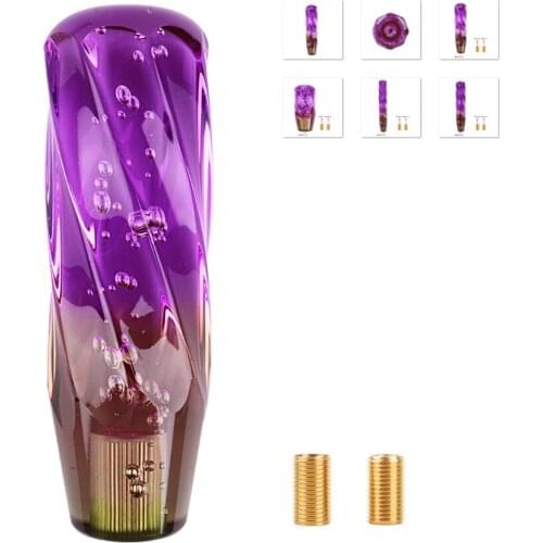 10 15 20 25 30cm Car Purple Crystal Resin Gear Shift Knob Bubble AT MT Auto Manual Stick Gear Shifter Stick Gear Shift Knob