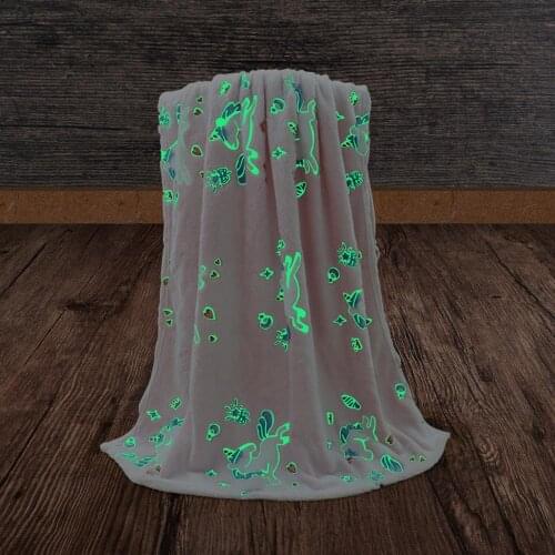 Super Warm Fluffy Soft Thicken Flannel Cartoon Children Luminous Blanket Office Nap Air-conditioning Sofa Bed Mats Travel Cover