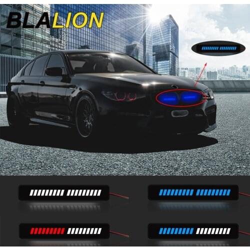 LED Car Front Grille Decorative Lamp 12V Luminous Mid-grid Beacon Lights Modified Daytime Running Lights Car Exterior Decoration