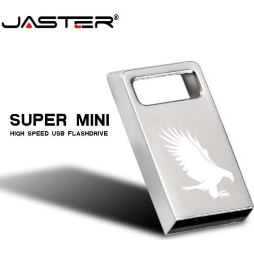JASTER Super mini metal USB Flash Drive 64GB 32GB 16GB 8GB 4GB Pendrive Waterproof Silver U Disk Memoriy Usb Stick friend Gifts