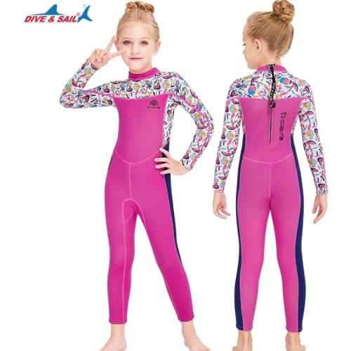 Spring Wetsuit Kids 2.5mm Neoprene Suit Diving Suit Full Suits Girl Boy Thermal One Piece Swimsuit Kids Scuba Wet Suit Toddlers