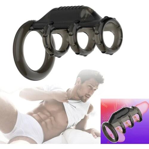 Vibrating Penis Erection Sleeve Cock Enhancer Ring Men Adult Couple Sex Toy Vibrator