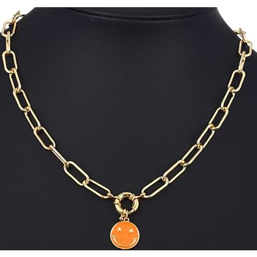 ZHINI Vintage Carved Coin Thick Chain OT Buckle Necklace Bohemian Punk Metal Geometric Circle Pendant Statement Necklace Jewelry