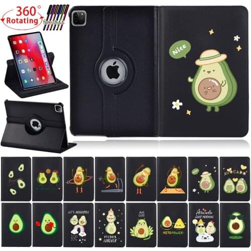Rotating Stand Tablet Case for Apple IPad Air 1/2 9.7 /Air 3rd Gen 10.5 2019/Air 4th Gen 10.9 2020 Avocado Leather Cover Case