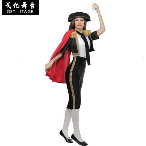 Female fantasy performance clothes children outfits little killer spanish child bullfight halloween cosplay costumes outfit
