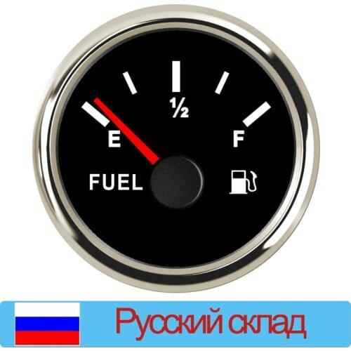 0-190 Ohm Water Level Gauge 52mm Water Tank Level Meter Indicator With Red Backlight For Car Marine Boat 12V 24V