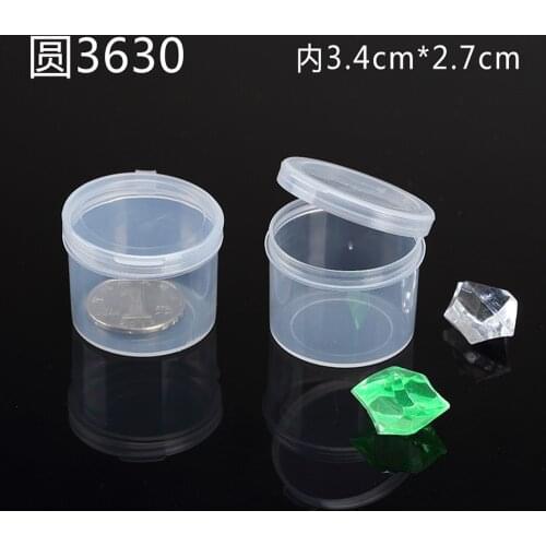 10pcs/lot small round plastic box transparent PP plastic container storage box for Screws jewelry coins earphone electric wires