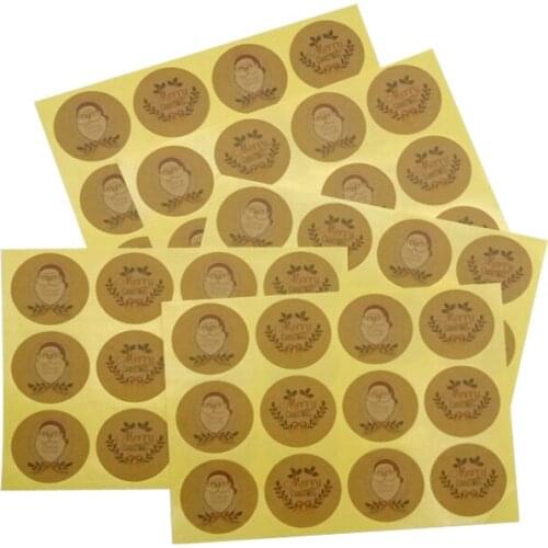 1200pcs/lot New Santa Claus Round Seal Sticker Merry Christmas DIY Gift Sticker Label Wholesale