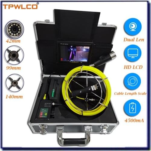 20m Cable 42mm Waterproof Industrial Endoscope Camera 7inch Sewer Camera Video Pipe Inspection System With 12pcs Adjustable LED