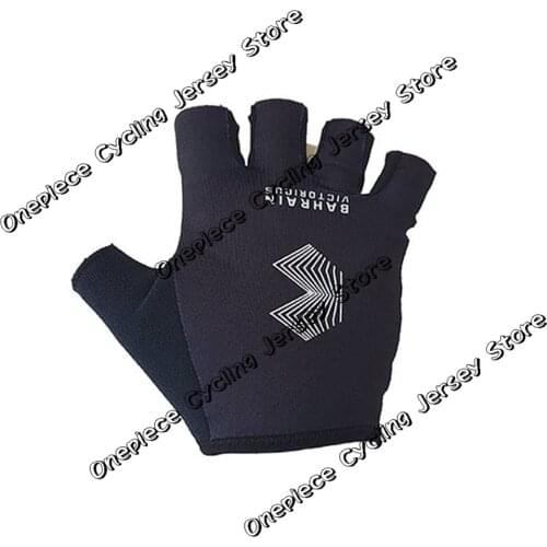 2021 Bahrain Victoriou Cycling Gloves Blue Pro Team Bicycle Jersey Gel Half Finger Glove One Pair Guante ciclismo Gant Cyclisme