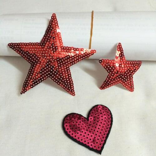 5pcs Star Sequins Embroidered Patch For T-Shirt Bag Iron Sew On Garment Accessories Applique Diy Decoration Patches