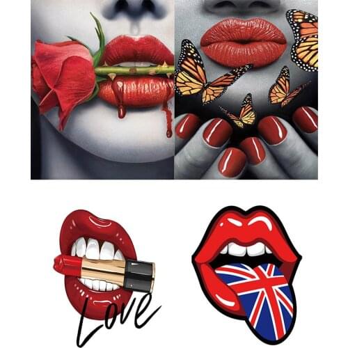 Sexy Woman Girl Lips Diamond Embroidery Full Square Round Drill Mouth Diamond Painting Cross Stitch Home Room Decor Art