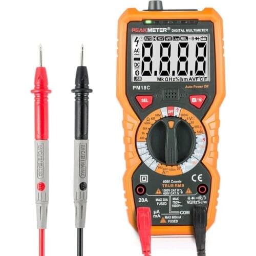 Official Digital Multimeter PM18C with True RMS AC/DC Voltage Resistance Capacitance Frequency Temperature NCV Tester