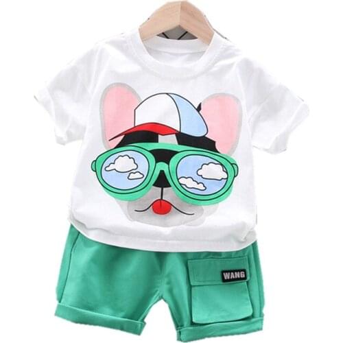 Children Summer Cotton Baby Boys Clothes Cartoon Printed T Shirts Shorts 2Pcs/sets Infant Leisure Kid Fashion Toddler Tracksuits