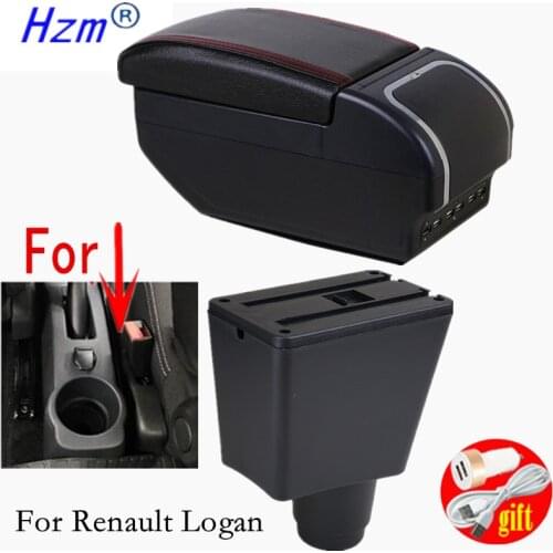 For Renault Logan 2 Armrest box For Renault Logan Interior special Retrofit parts Center Car Armrest box Center Storage box USB