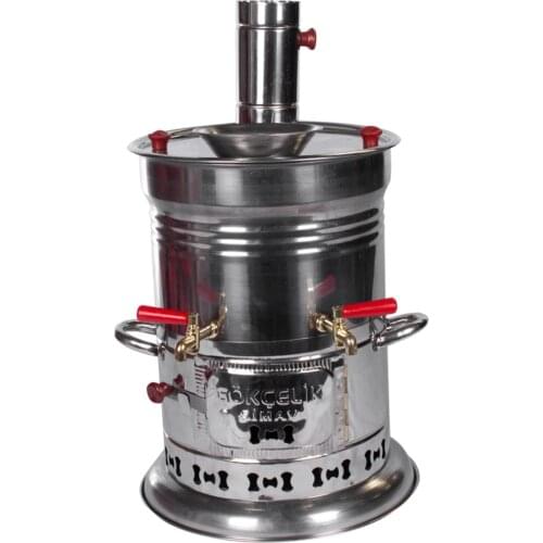 10 l Double Faucet Stainless Wood Samovar