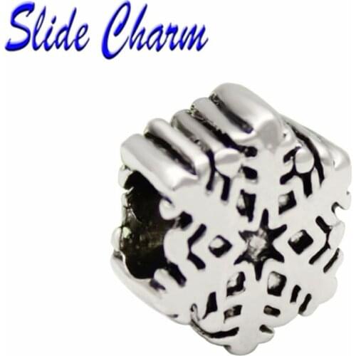 European blue crystal snowflake charm beads suitable for Pandora bracelet original jewelry production