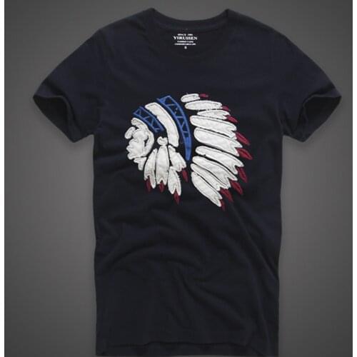 Men High Quality Summer T-shirt Fitch 100% Cotton Tops Embroidery The Tribal look men Brand Casual O-Neck short sleeve t-shirt