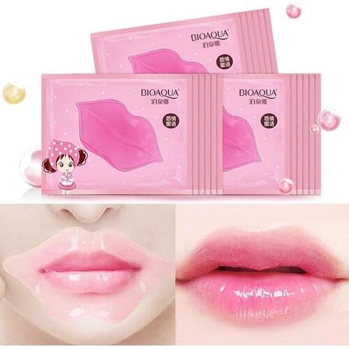 BIOAQUA Lip Gel Mask 5pcs Care Hydrating Repair Remove Lines Blemishes Lighten Lip Line Collagen Mask Lip Color To Moisturize