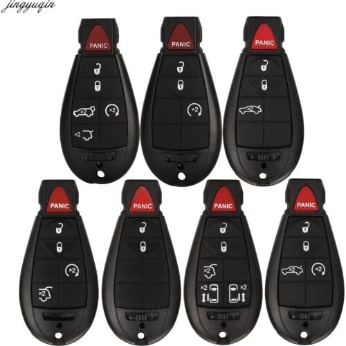 Jingyuqin Remote Car Key Case Shell For Jeep Cherokee Grand Chrysler 300 Country Town Dodge Challenger Journey Charger 3/4/5/6B