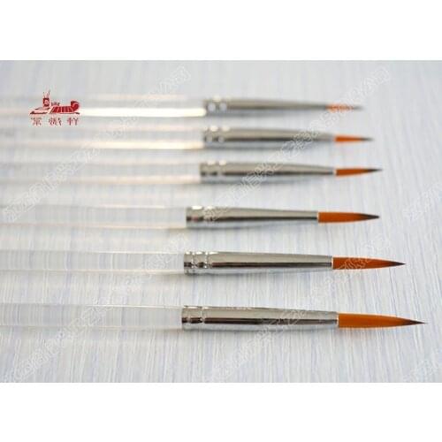 6pcs/set Paint Brush Art Pen Hook Line Pen Line Drawing two Color Nylon Hair Organic rod High Quality Materials Art Supplies